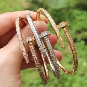 Stylish Gold and Silver Nail Bracelets